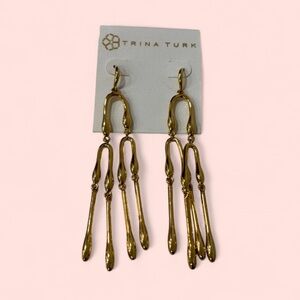 Trina Turk Gold Statement Earrings